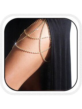 Rhinestone Body Chain Jewelry - Sexy Thigh & Leg Bracelet for Beach Party